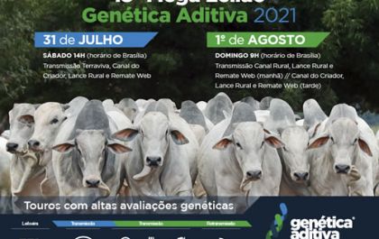 Genética Aditiva promove 18º Mega Leilão 2021 nos dias 31 de JULHO e 01 de AGOSTO